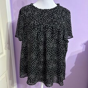 Torrid Black White Polka Dot Blouse